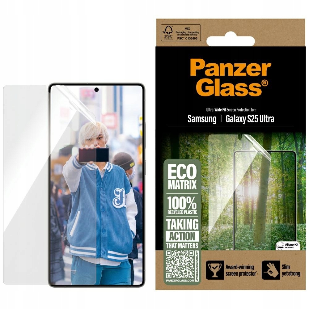 Tvrdené sklo PanzerGlass Eco Matrix Ultra-Wide Fit pre Samsung Galaxy