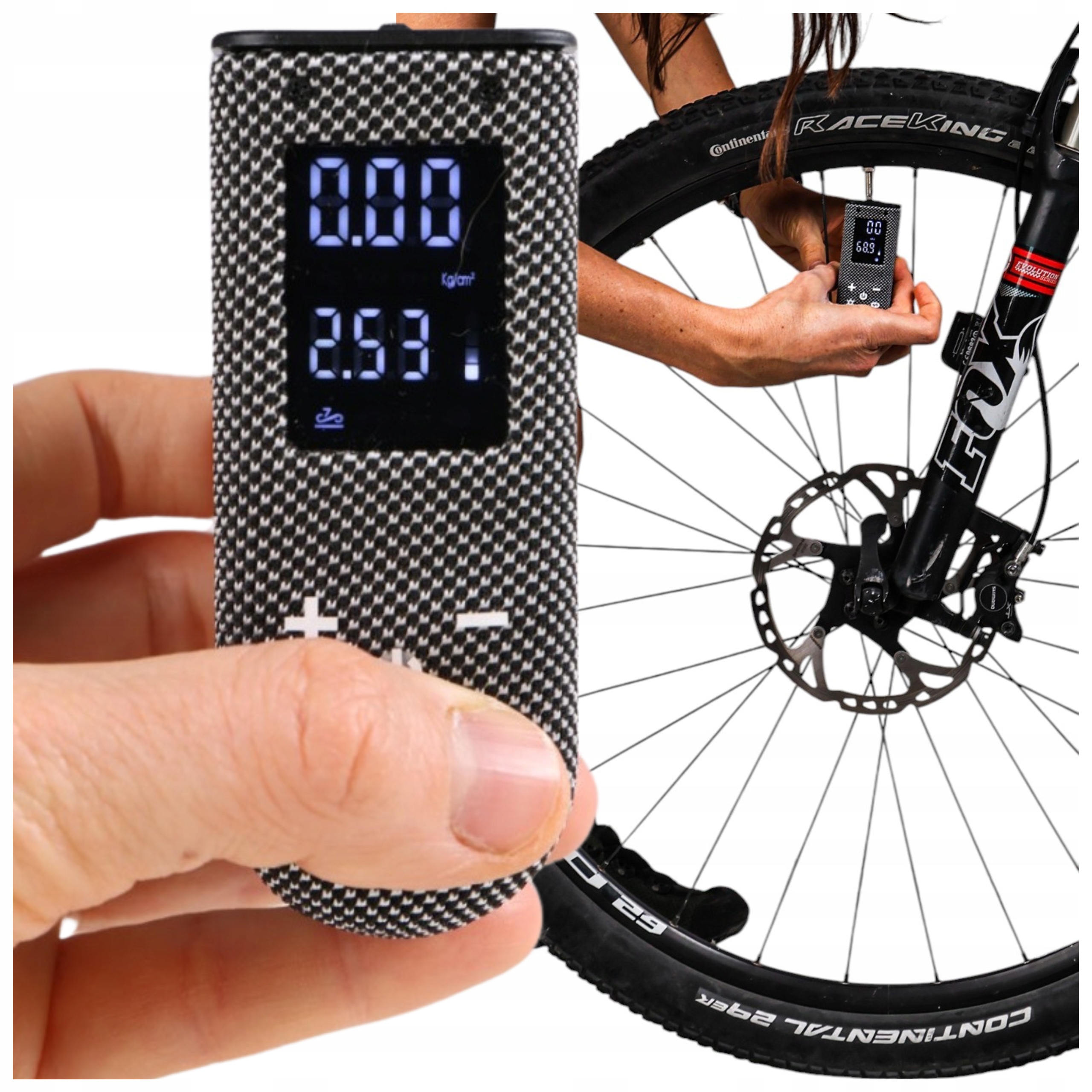 Elektrická pumpa na kolo, mini přenosný bezdrátový kompresor 100PSI