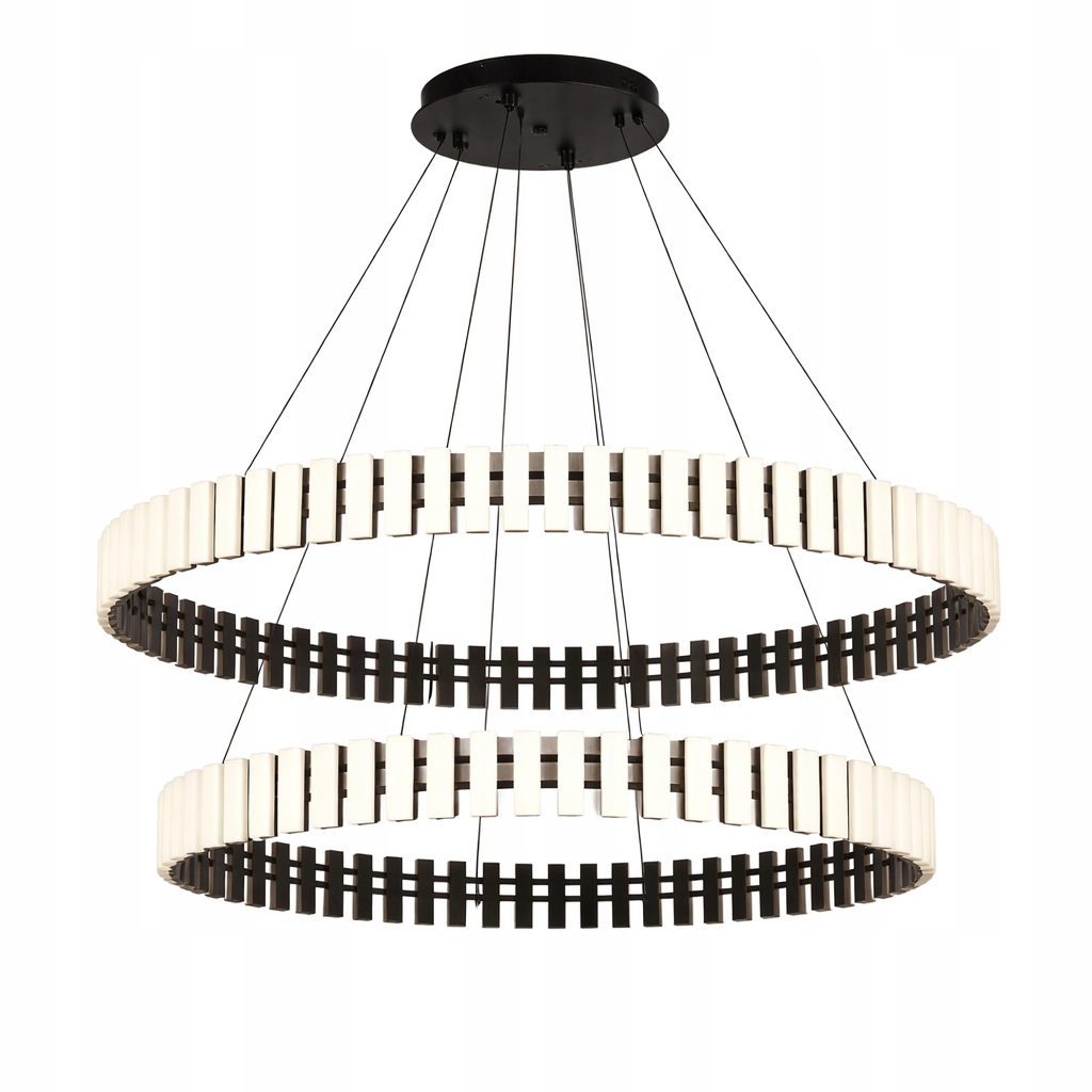 Klavia 80 Double Led lampa s dvojitým krúžkom Moderná čierna 80 cm