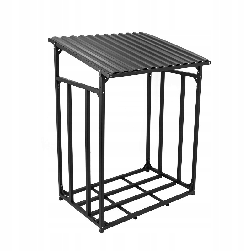 Drewutnia Stojak Na Drewno Kominkowe 110x70x145 CM Metalowy Kosz Rakau I