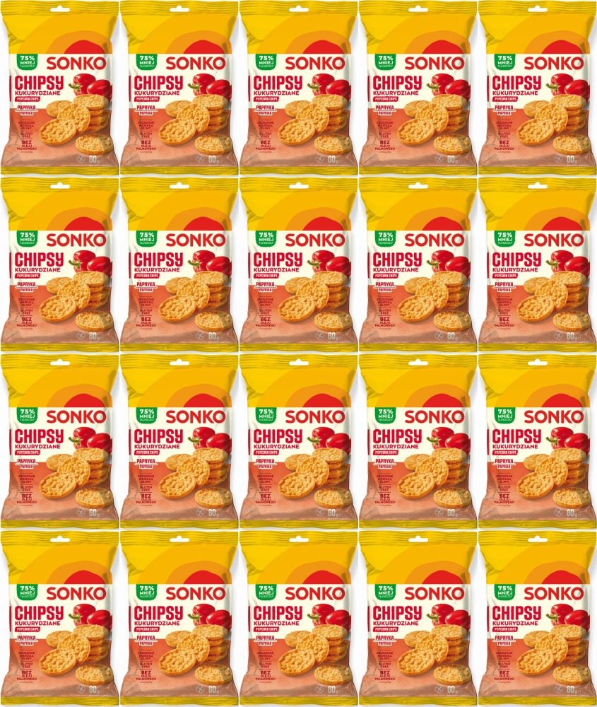 Sonko Chipsy Kukurydziane Papryka 60g x20