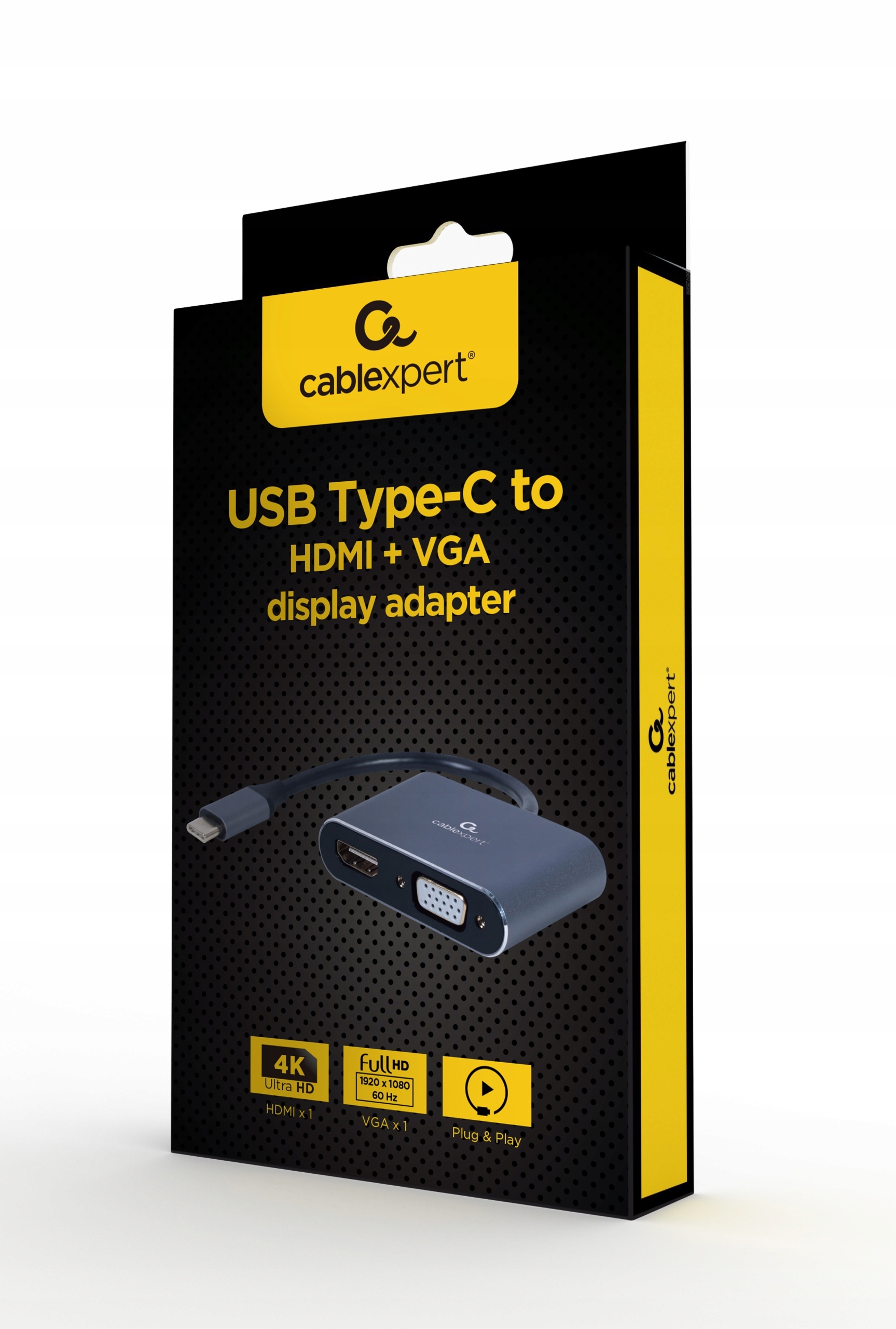 Adapter Przejściówka USB typu C na HDMI + VGA Kod producenta A-USB3C-HDMIVGA-01