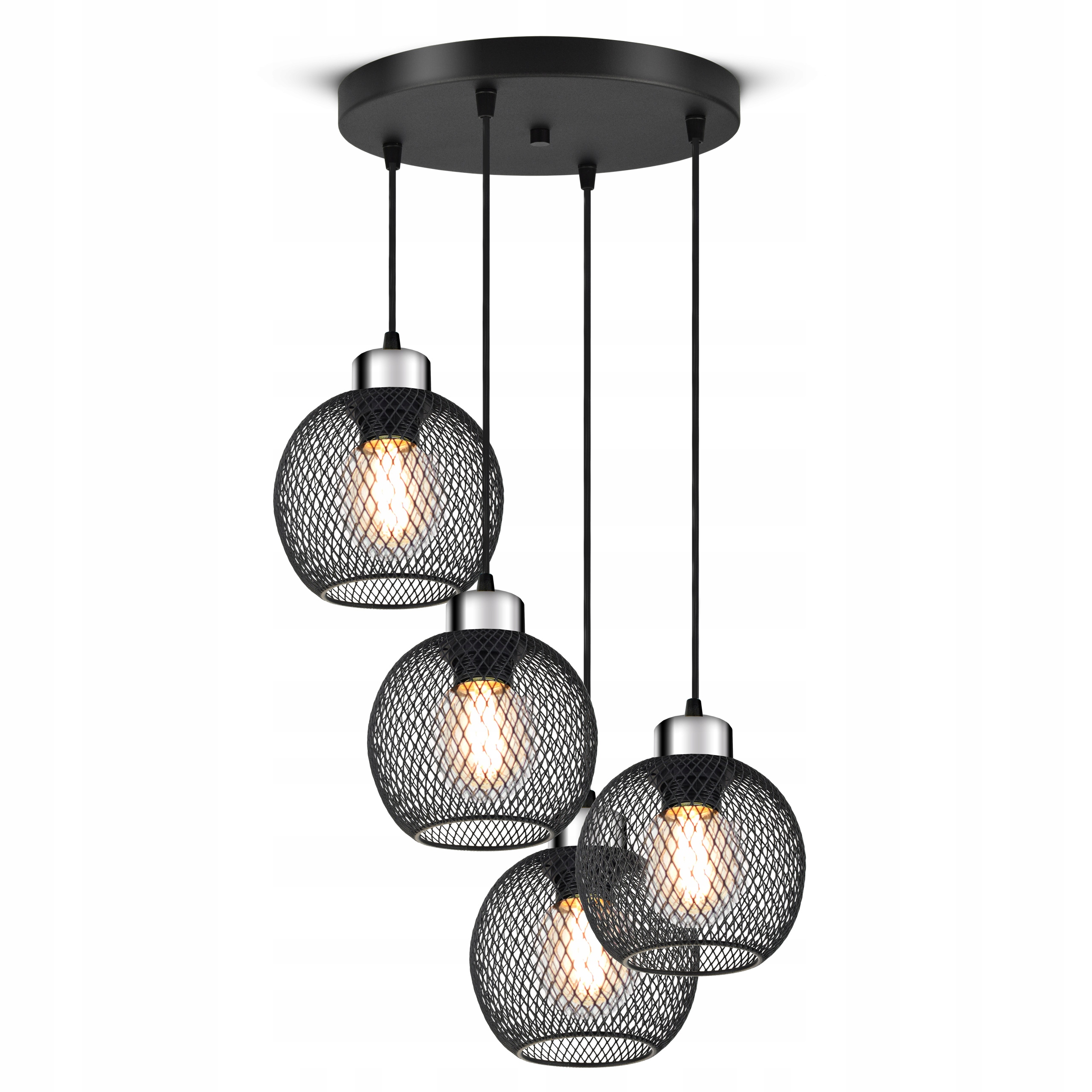 Stropní Svítidlo Závěsný Lustr Vintage Loft Reflektor 444-EZ4 E27 s Mřížkou