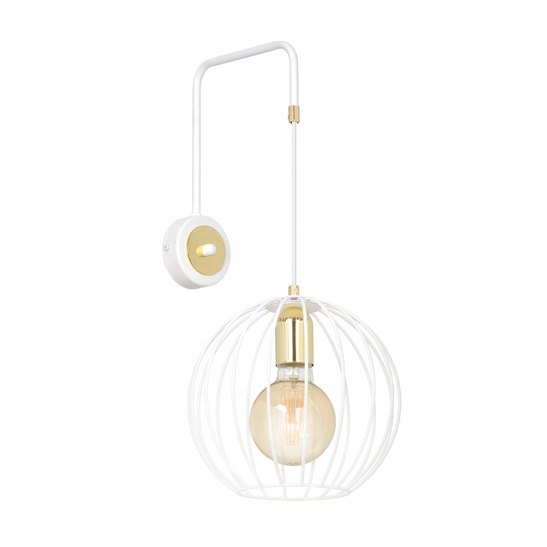 Nástěnná lampa Albio K1 White originální, loftová, bílá/zlatá