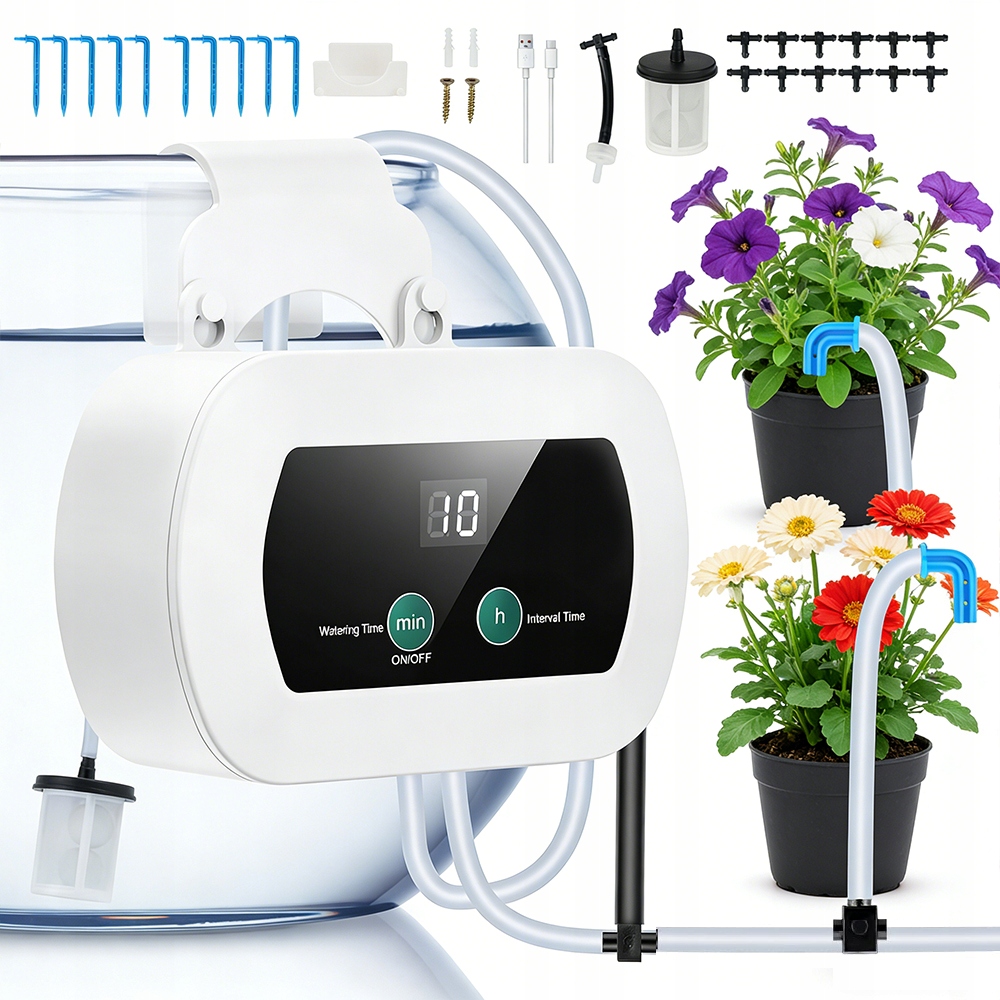 Automatický Zavlažovací Systém Pro 10 Rostlin LCD displej Časovač Pro Zahradu