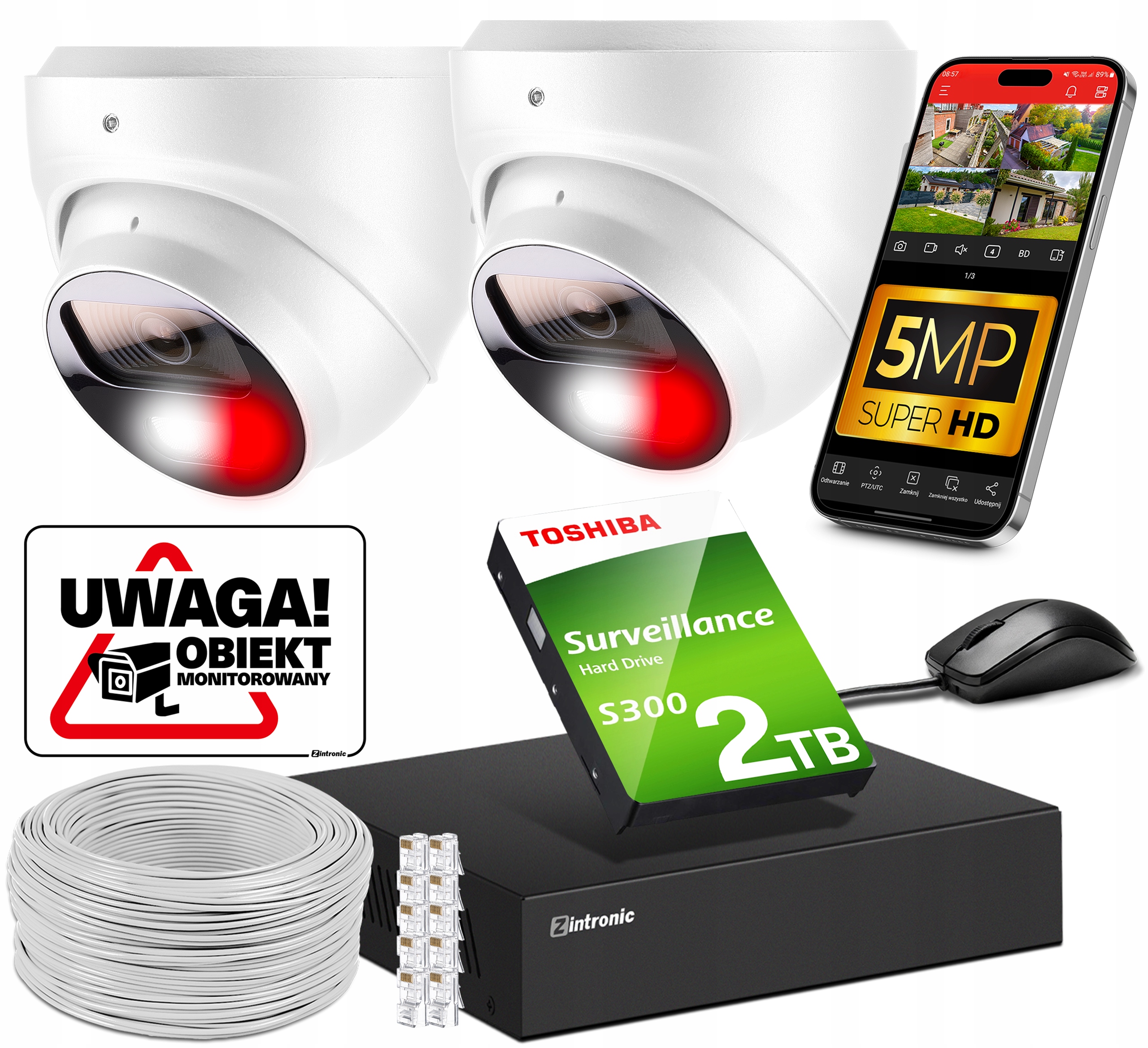 Sada na monitorovanie Poe 5MPx 2 kamery| Audio| Dual Light Detekcia 2TB