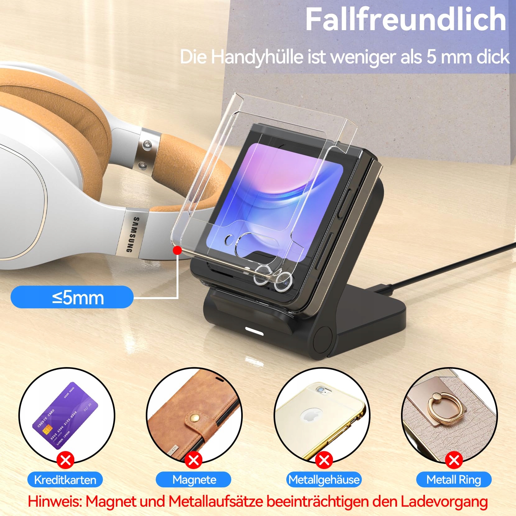 GEYO Stacja Ładowania Indukcyjna 15W Do Samsung Galaxy Z Flip 6 5 4 3 — miniatura 4