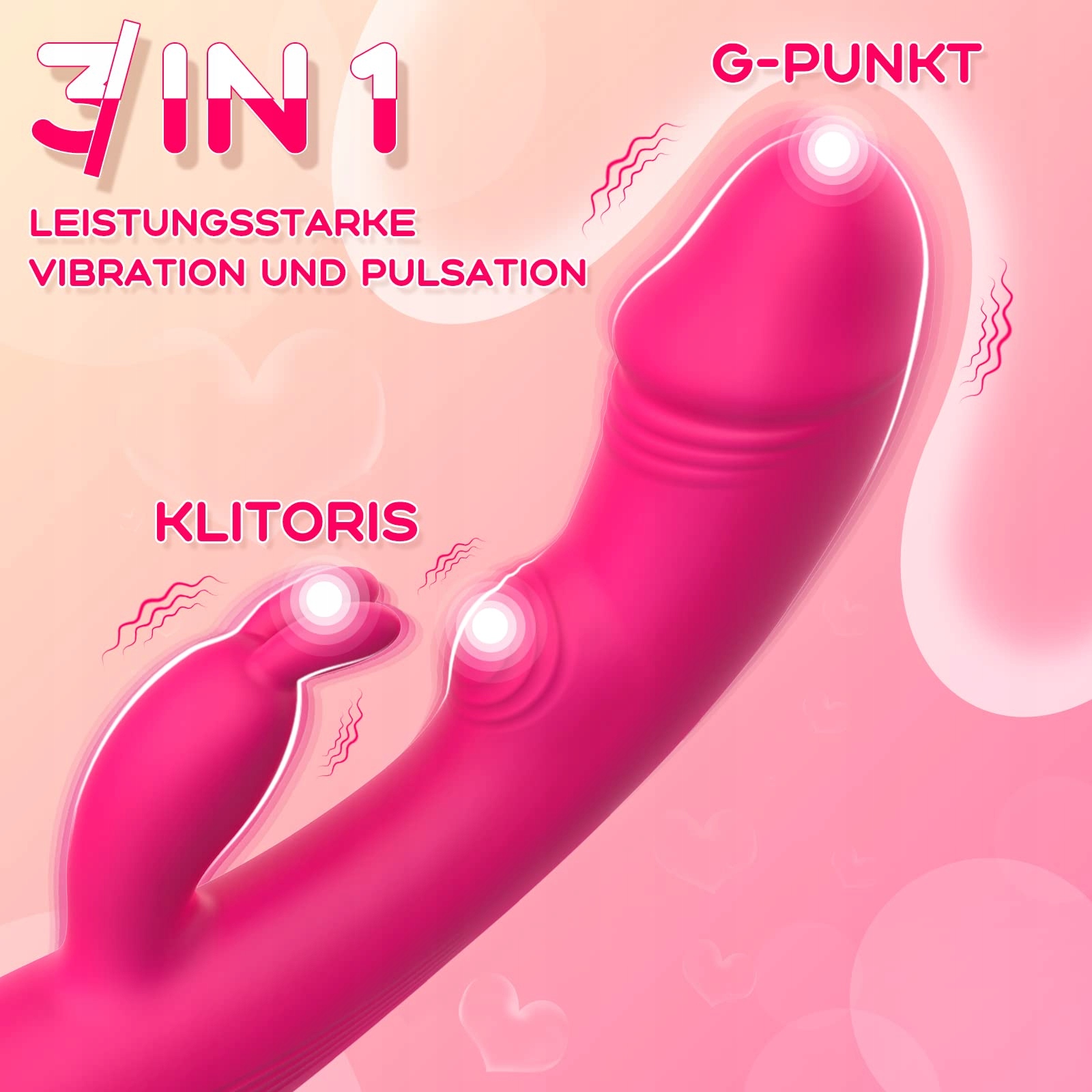 RABBIT Wibrator Dla Kobiet Klitoris G-Punkt Z 10 Trybami Wibracji — miniatura 2