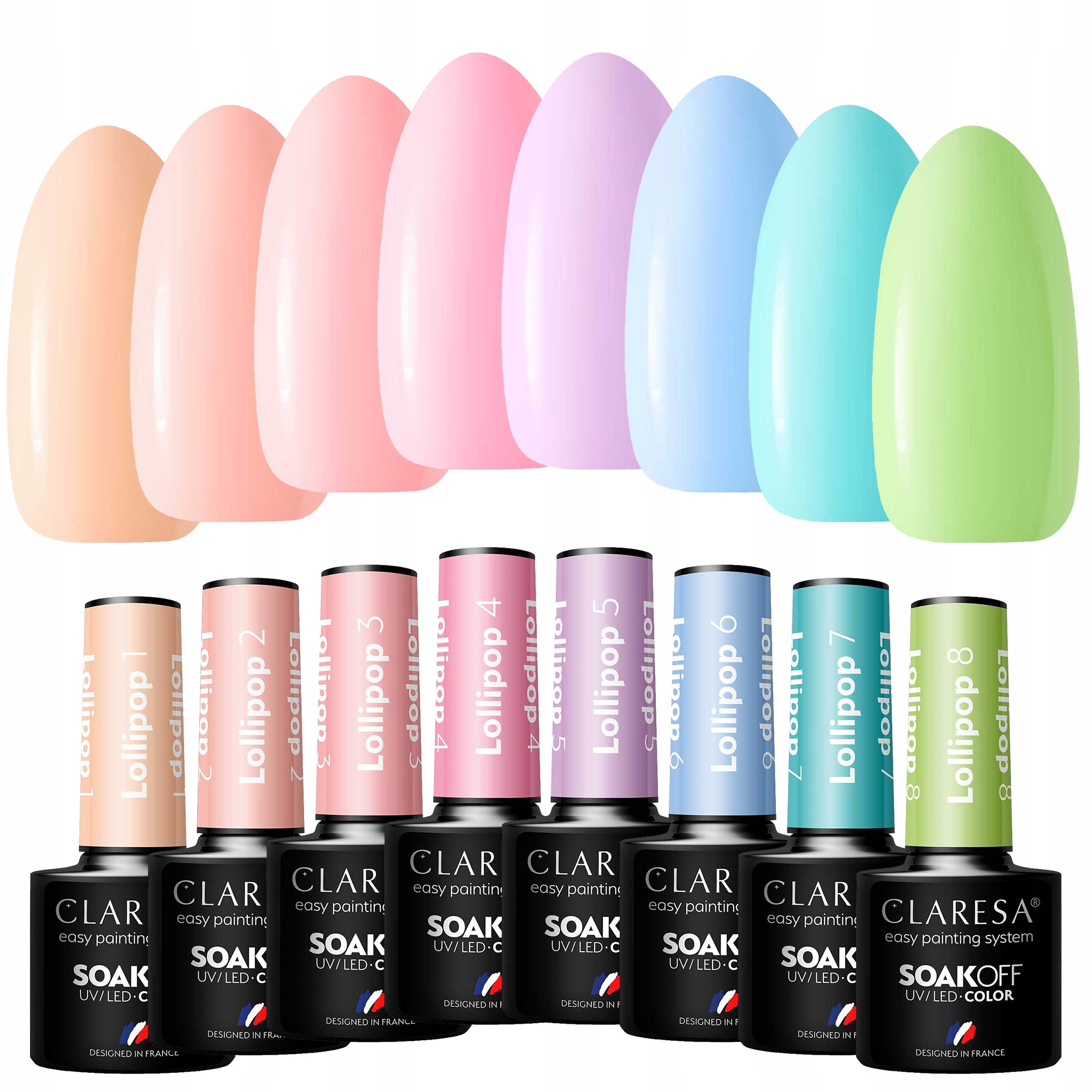 CLARESA KOLEKCJA LOLLIPOP LAKIER NA LATO PASTELE