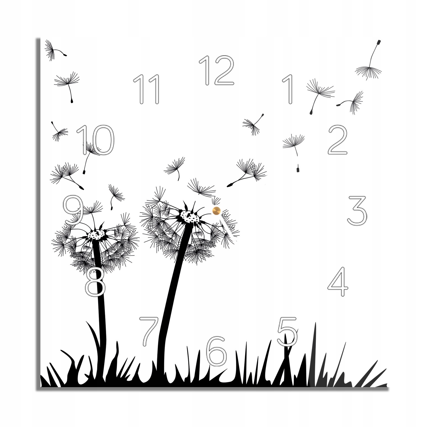 

Dmuchawce grafika zegar szklany nowoczesny 30x30