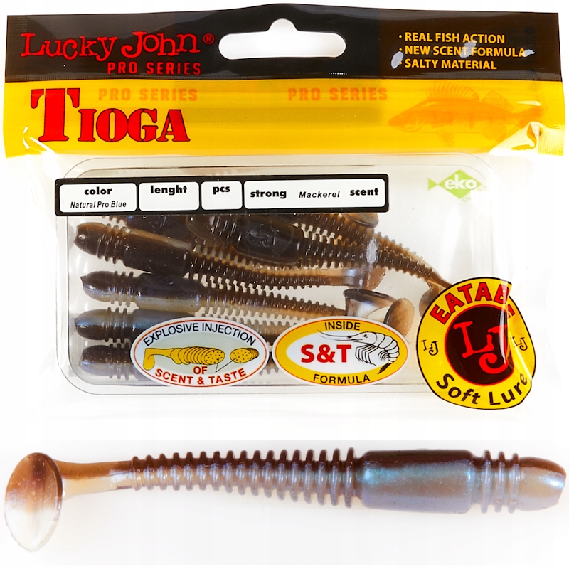 Guma Ripper Lucky John Tioga 3.4'' 8.6cm T46 Natural Blue 6szt. Na Sandacza