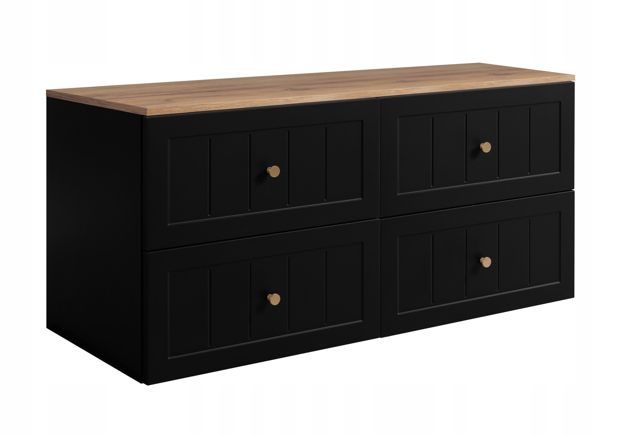 Koupelnová skříňka Pod Umyvadlo 120 černá dub Frézovaná čela Mdf knoflíky