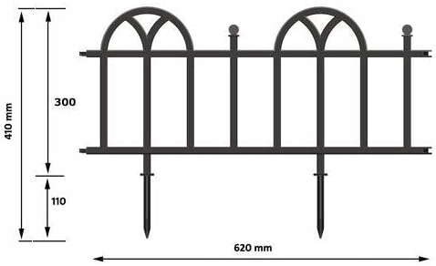 OZDOBNY PŁOTEK OGRODOWY obrzeże palisada Antico CLASSIC składany 3m Rodzaj płot ażurowy