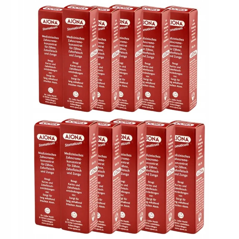 12x Ajona Stomaticum Pasta Na Krwawiące Dziąsła 25ml