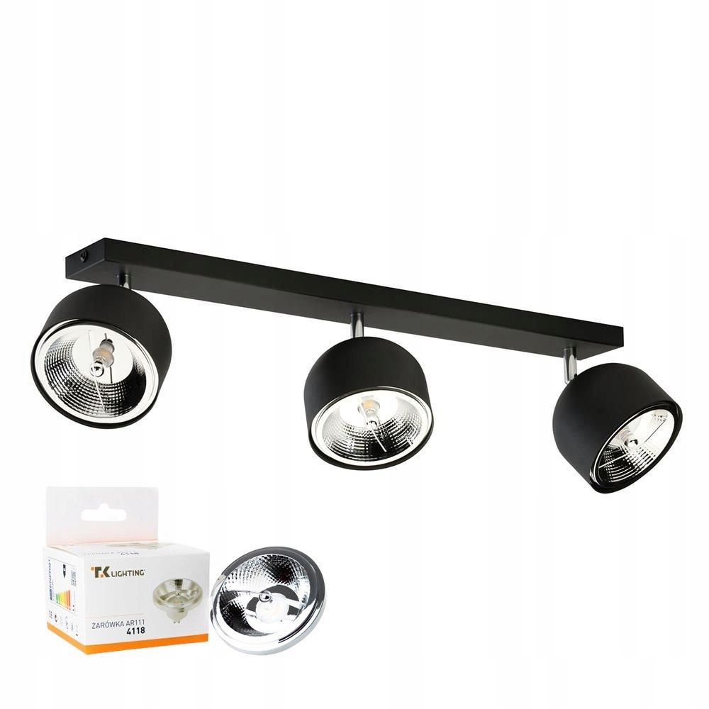 Čierna moderná trojitá lampa stropný reflektor Altea Black 6520