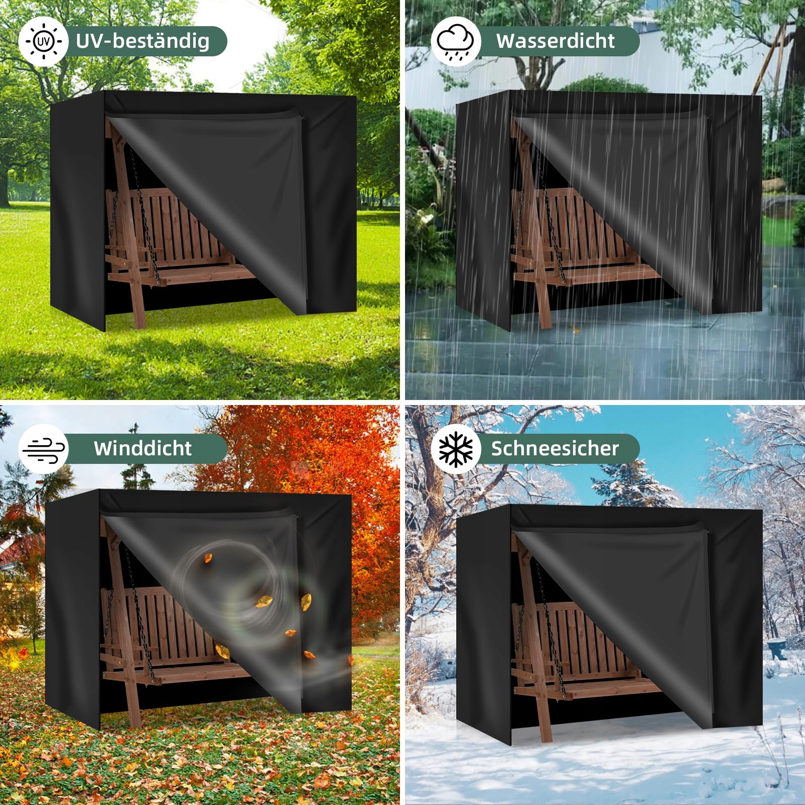 Pokrowiec Na Huśtawkę Ogrodową Wodoodporny Zimowy 250x150x160cm CEBLISH — miniatura 2