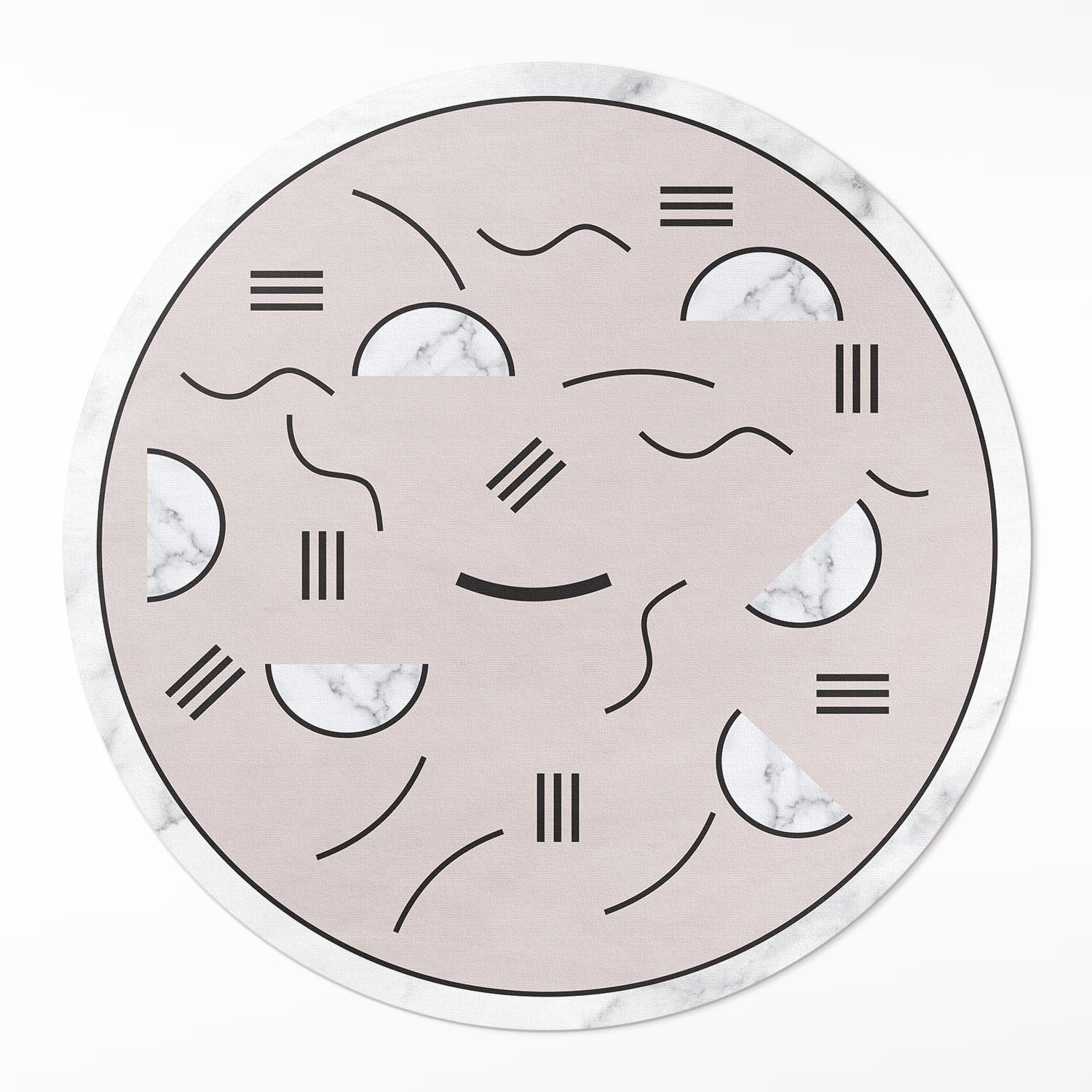 Vinylový okrúhly koberec s potlačou Abstraktné tvary boho štýl ⌀ 130 cm