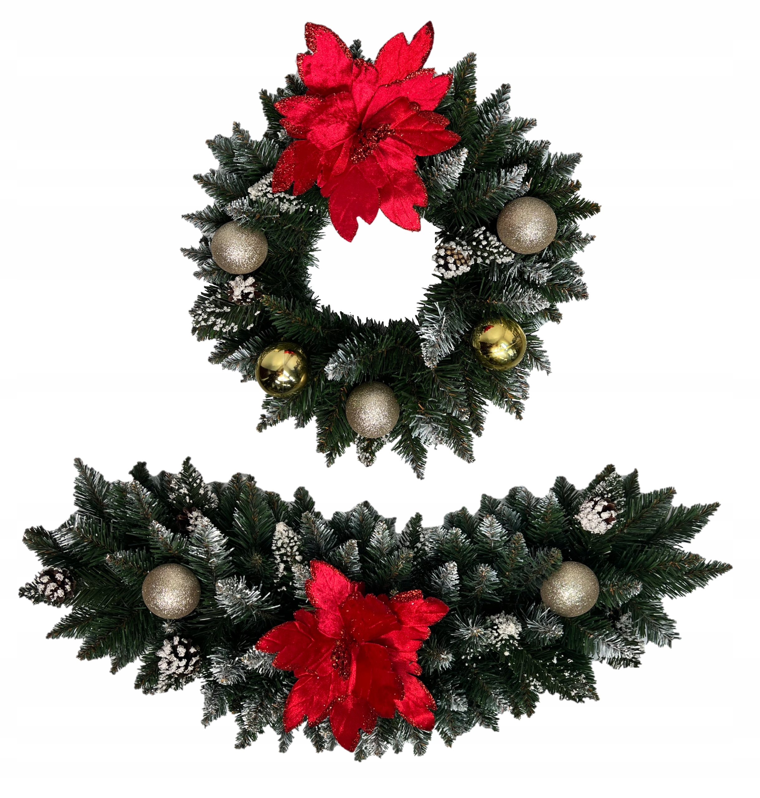 OZDOBA ŚWIĄTECZNA GIRLANDA CHOINKOWA WIENIEC 2w1