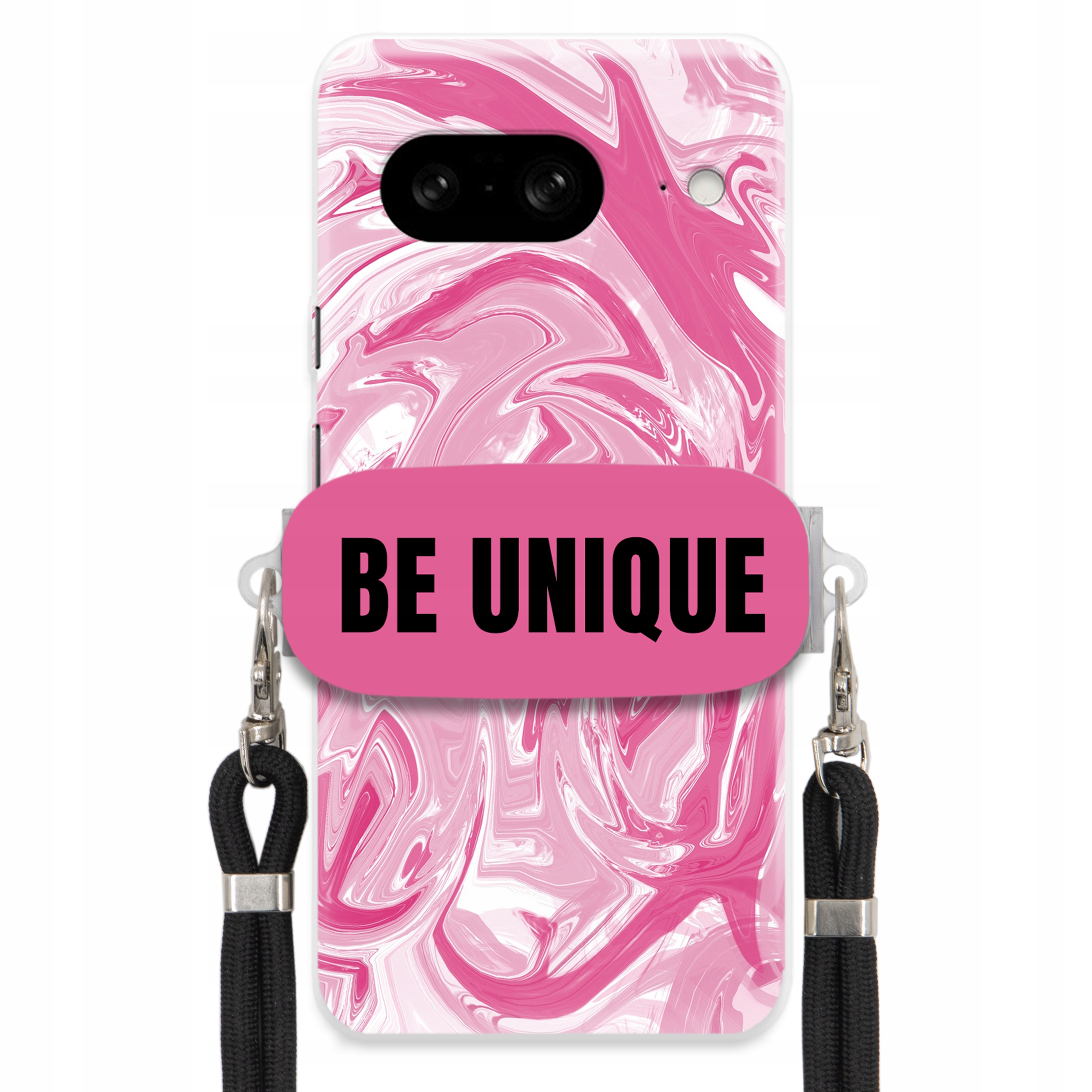 Pouzdro pro Google Pixel 8 Case Uchytky Šňůrka Černá Růžová Mramor Be Unique