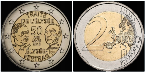 Francja 2013 2€.#2094.Traktat Elizejski. 1522