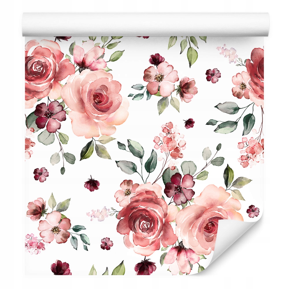 Tapeta na zeď růže květy zeleň listy do obývacího pokoje