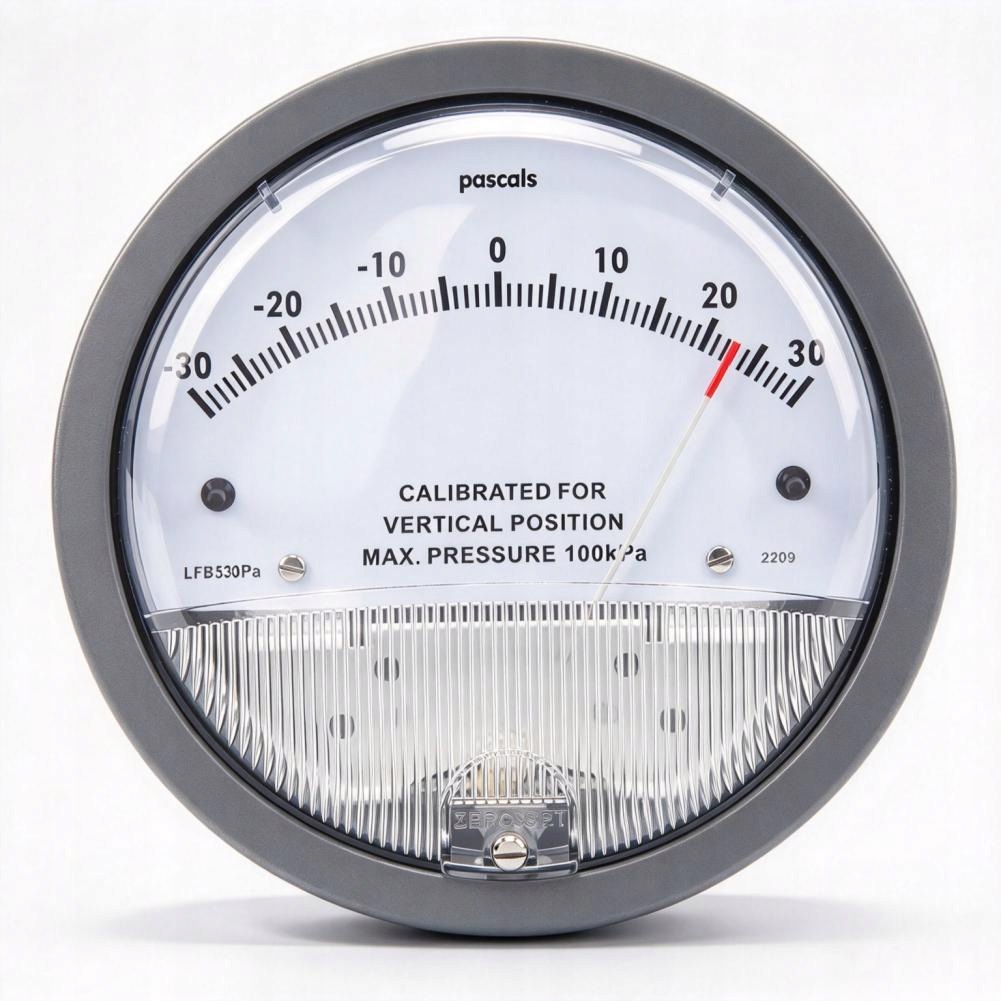 Manometr różnicowy Hvac filtry miernik ciśnienia aluminium 1/8" 30Pa Lfb