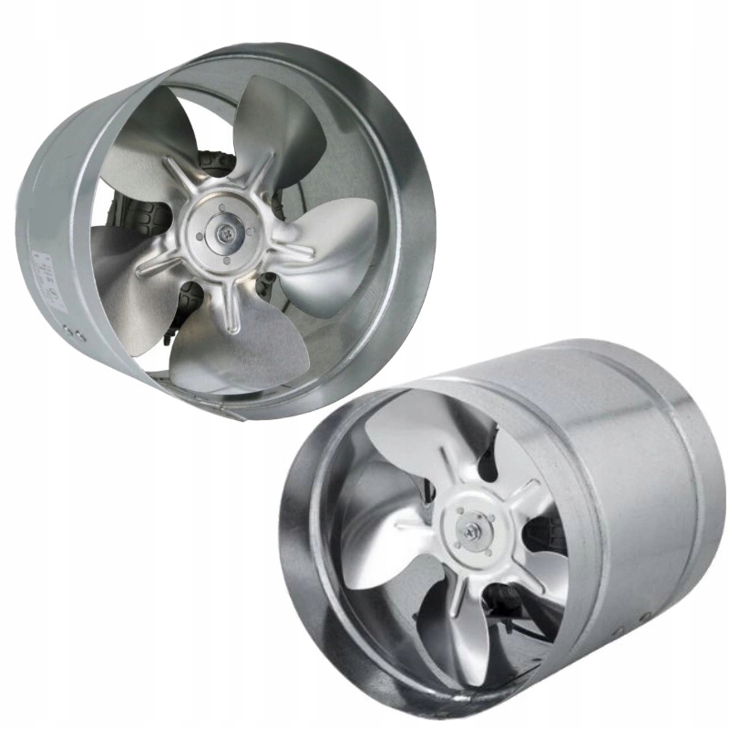 Priemyselný axiálny oceľový kanálový ventilátor do garáže 250 mm 1000 m3/h