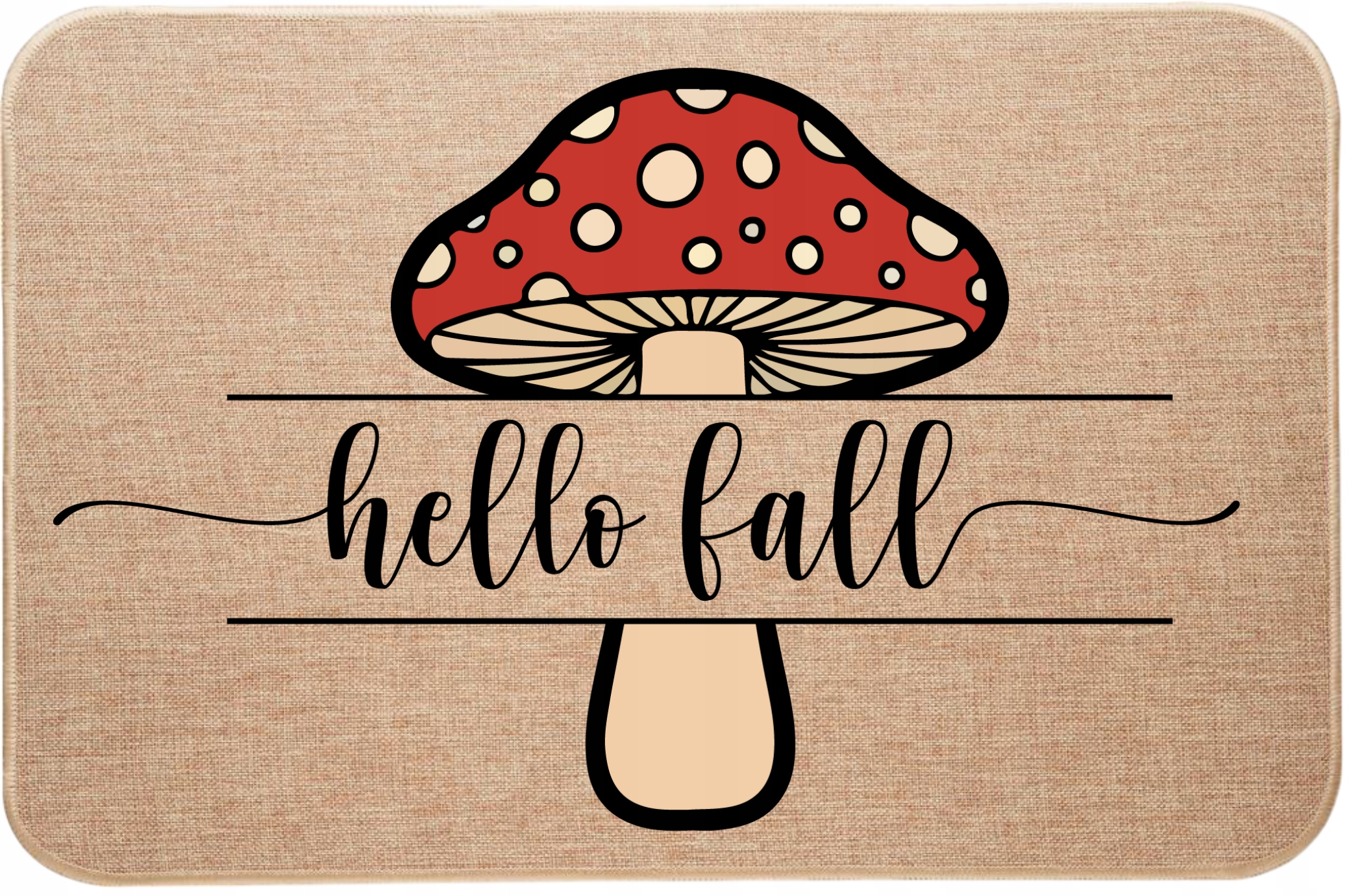 Vstupní rohožka z lnu Podzim Hello fall