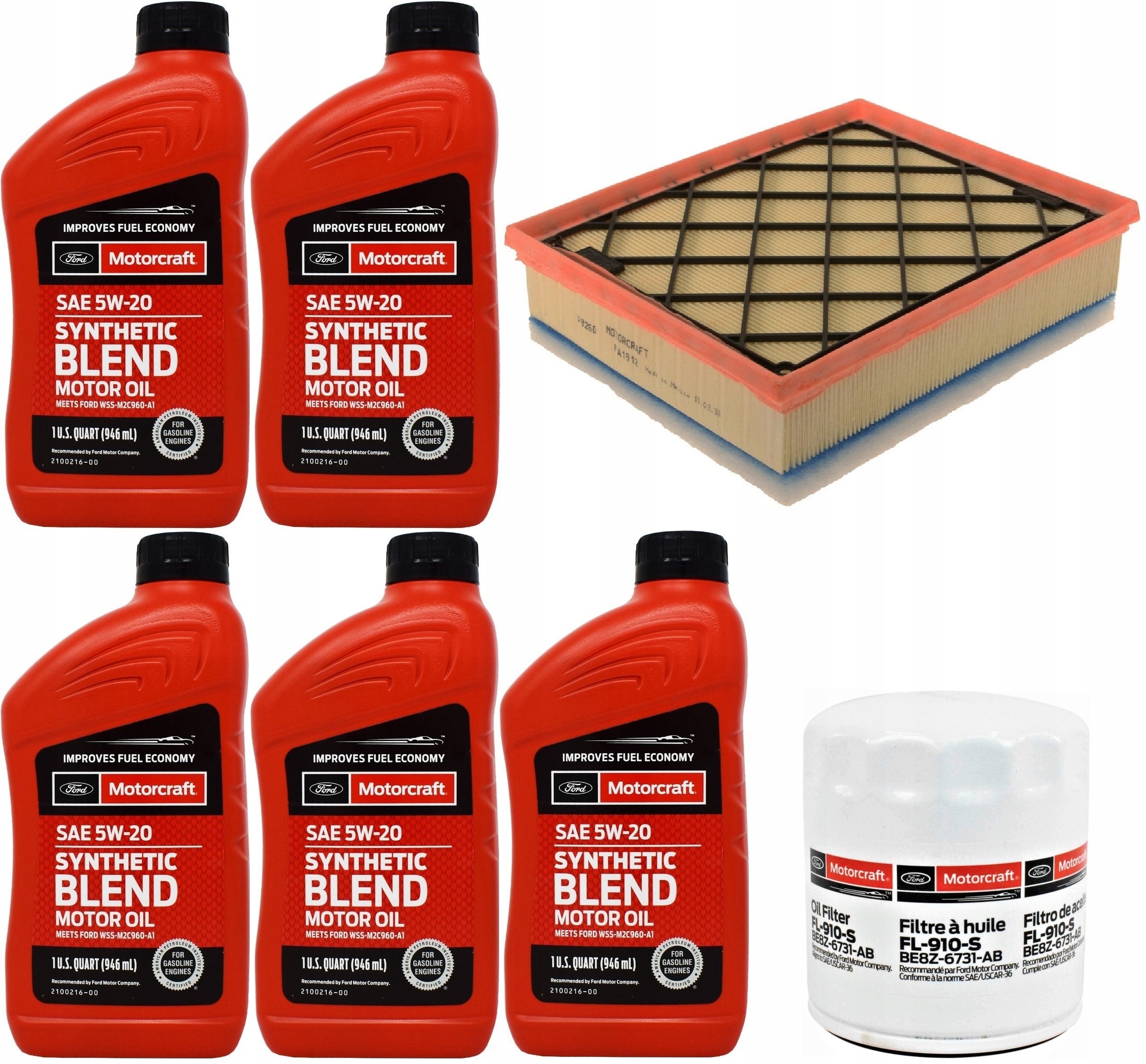 MOTORCRAFT 5W20 5L + FILTRY FORD FUSION 1,5 14-17