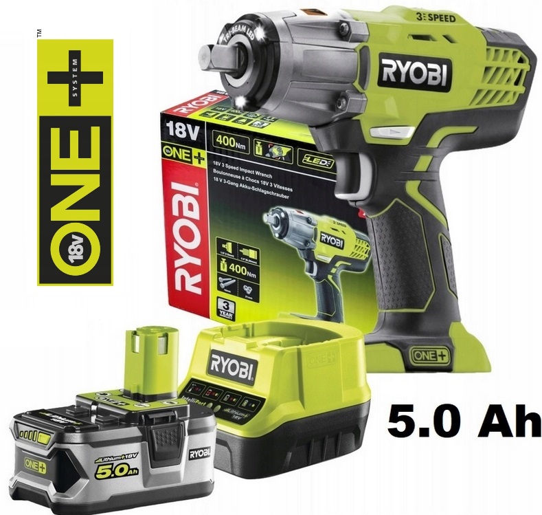 Klucz udarowy 18 V R18IW3 RYOBI 5Ah set