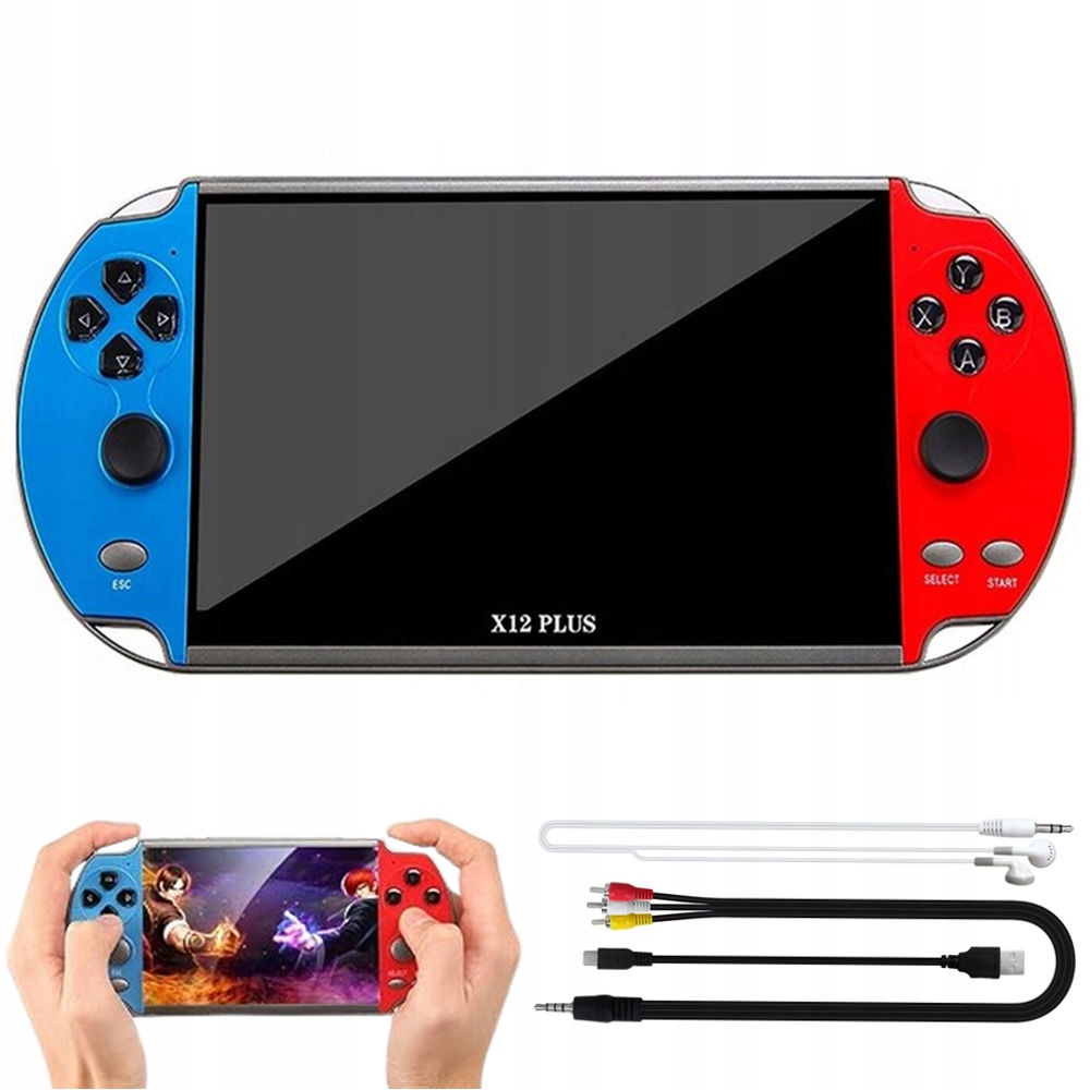 Przenośna Konsola X12 Plus Retro Gry 2700 Gier 16GB 7" 2500mAh