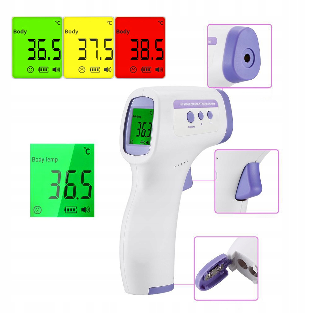 TERMOMETR BEZDOTYKOWY NA PODCZERWIEŃ LCD ELEKTRONICZNY CYFROWY Marka Inna