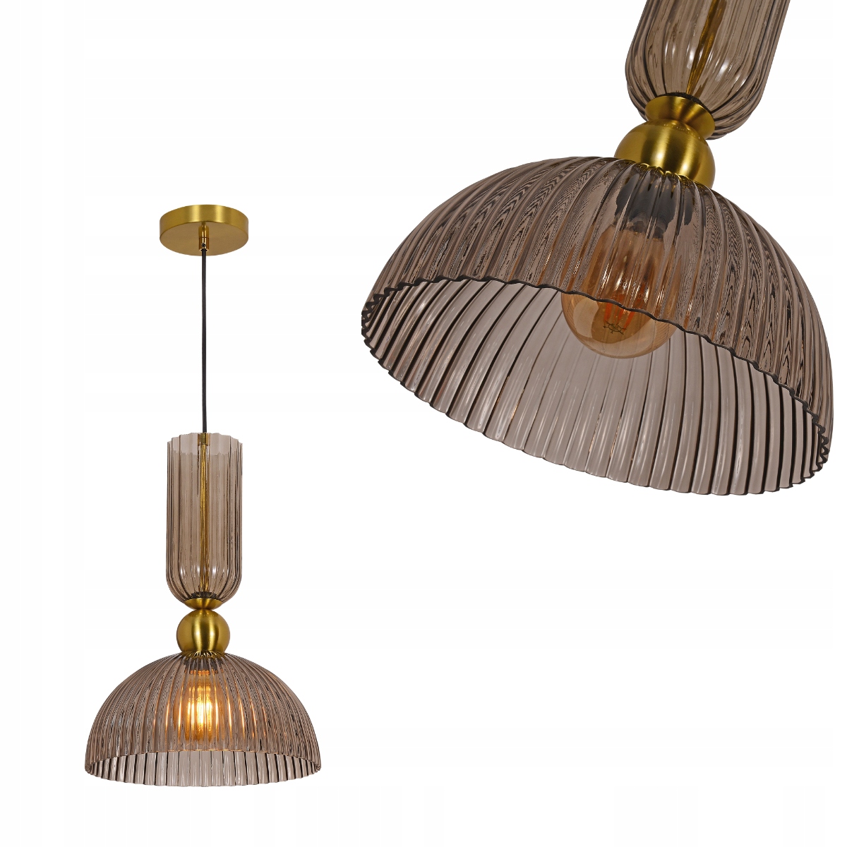 Závěsná lampa Piega, skleněné dekorativní stínítko nad stůl 1xE27 Light Prestige