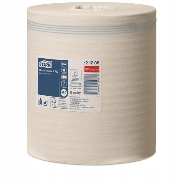 Levně Papírové utěrky v roli Tork M2, 2vrstvé, bílý recykl, 6 rolí