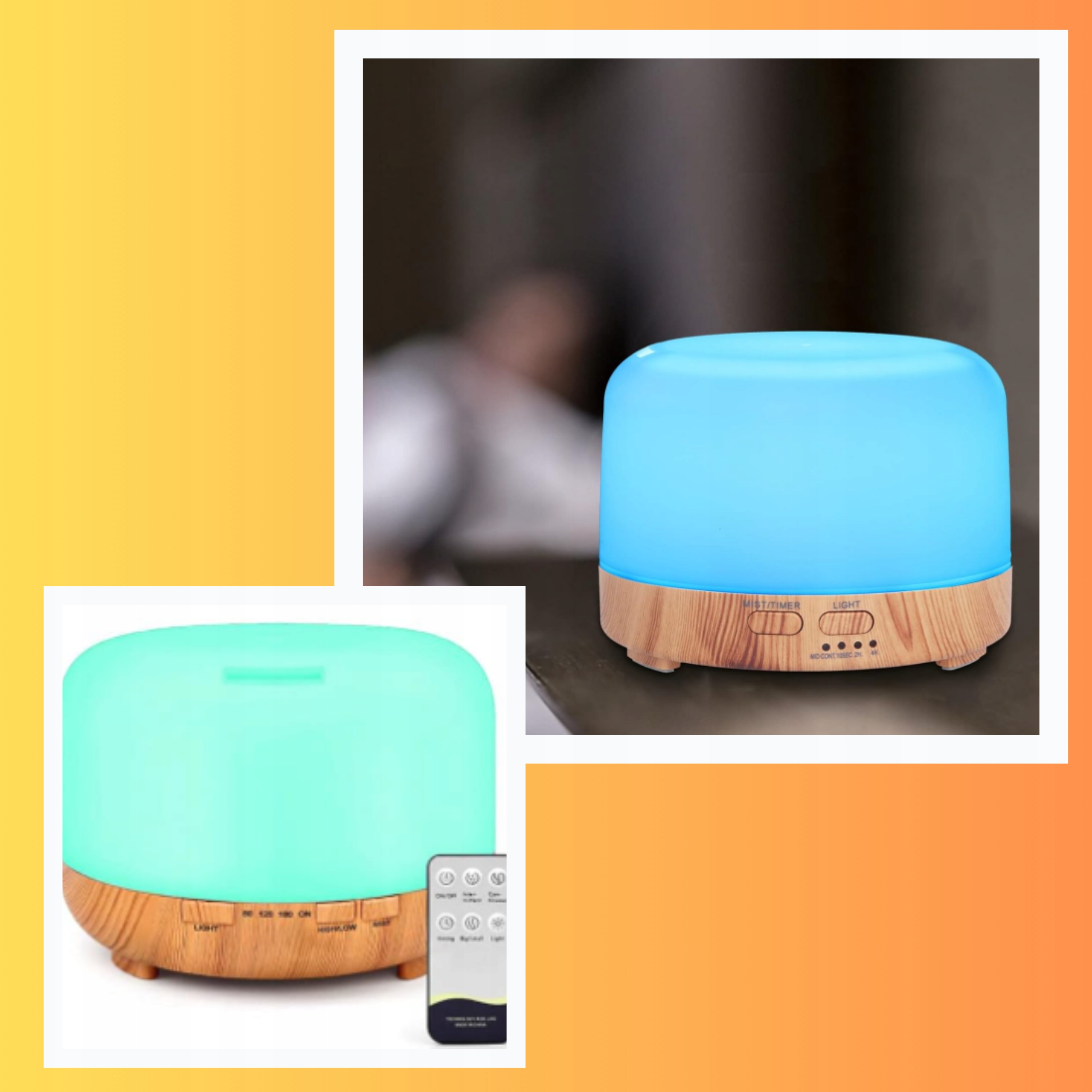 AROMATERAPIA DYFUZOR Z PILOTEM ZDALNEGO STEROWANIA DREWNIANY SPOD NAWILZACZ Marka inna