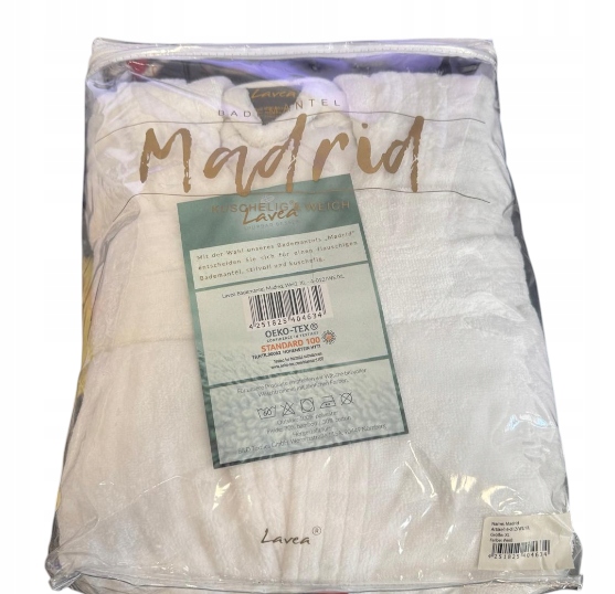 Nadýchaný unisex župan Lavea model madrit velikost XL bílá