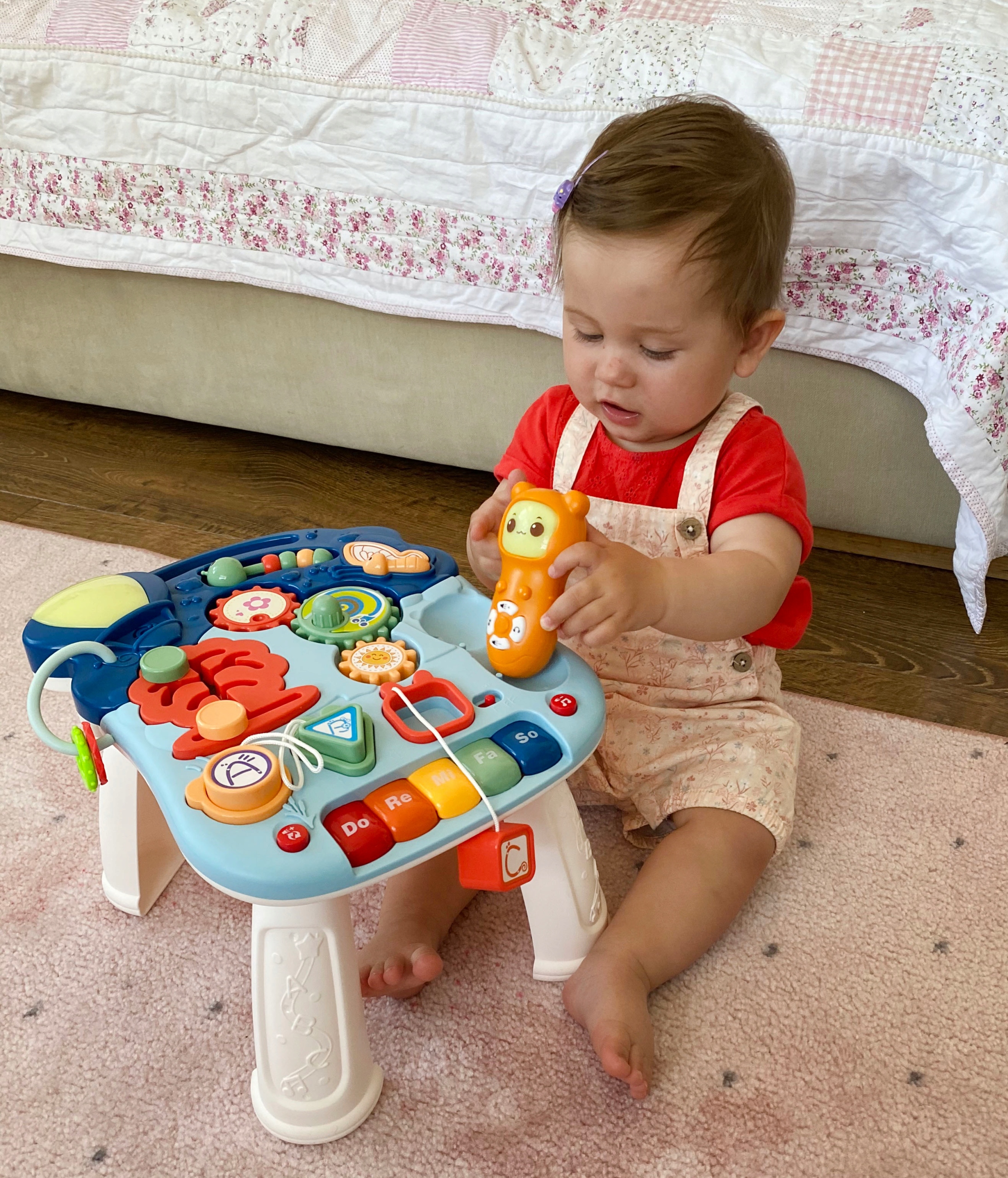 WALKER interaktyvus stūmiklis-edukacinis stalas 6in1 mokymosi vaikščioti žaislas, daugiaspalvis