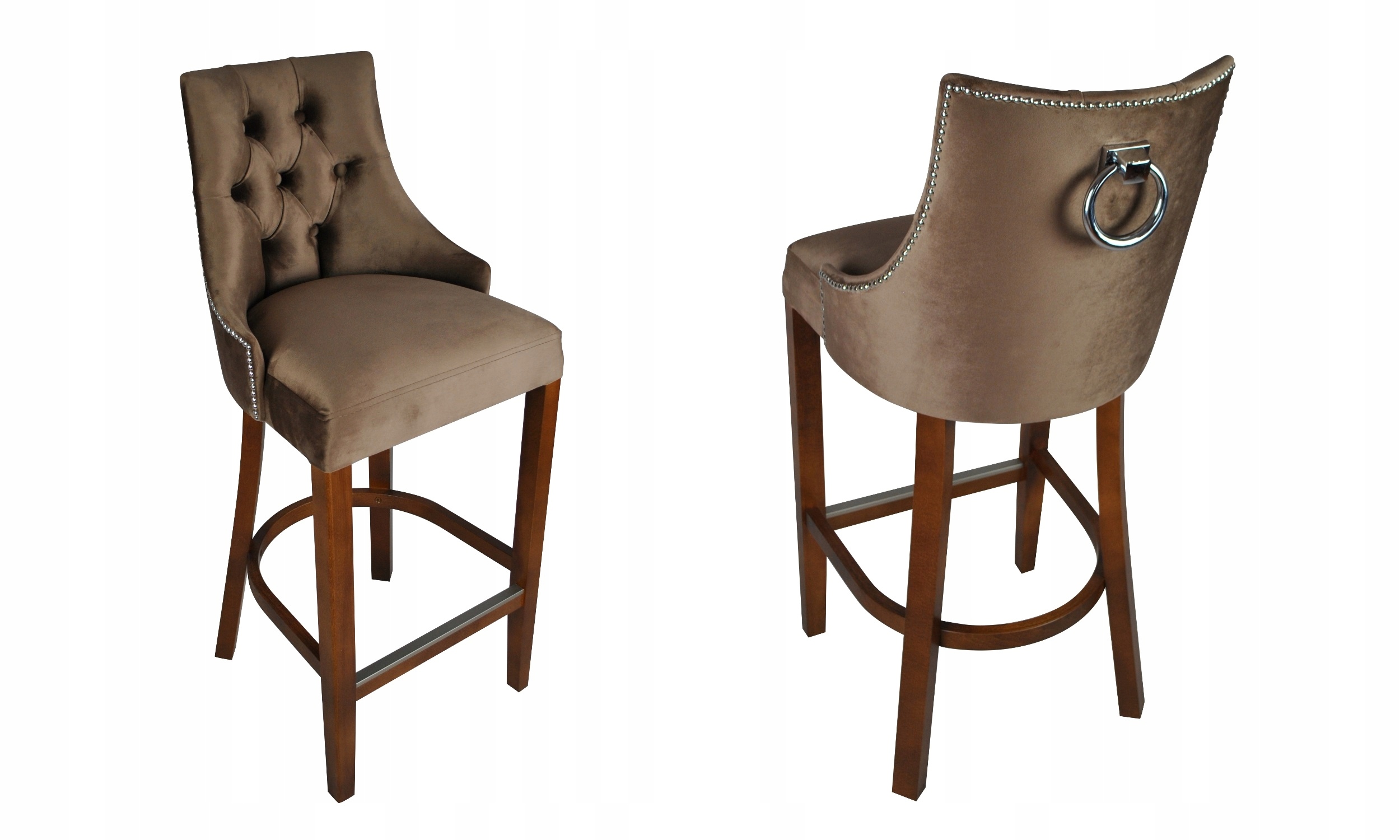 HOKER KRZESŁO BAROWE Z KOŁATKĄ PIKOWANE GLAMOUR