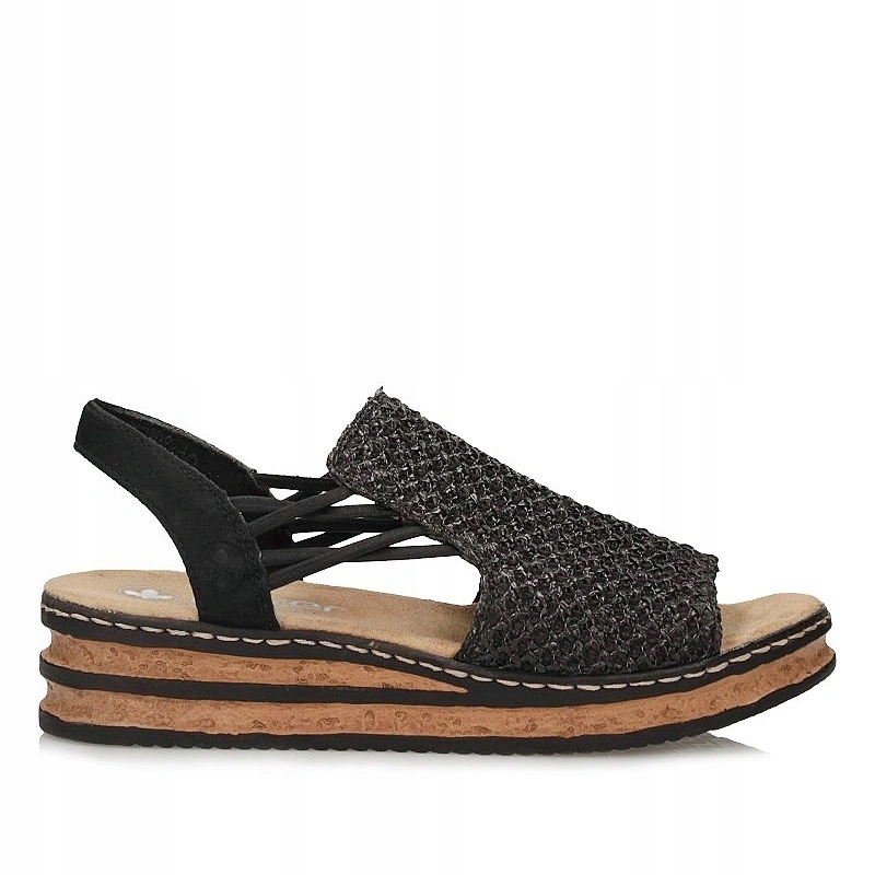 Dámské sandály Rieker 62941-00 černé, černé, nazouvací na platformě
