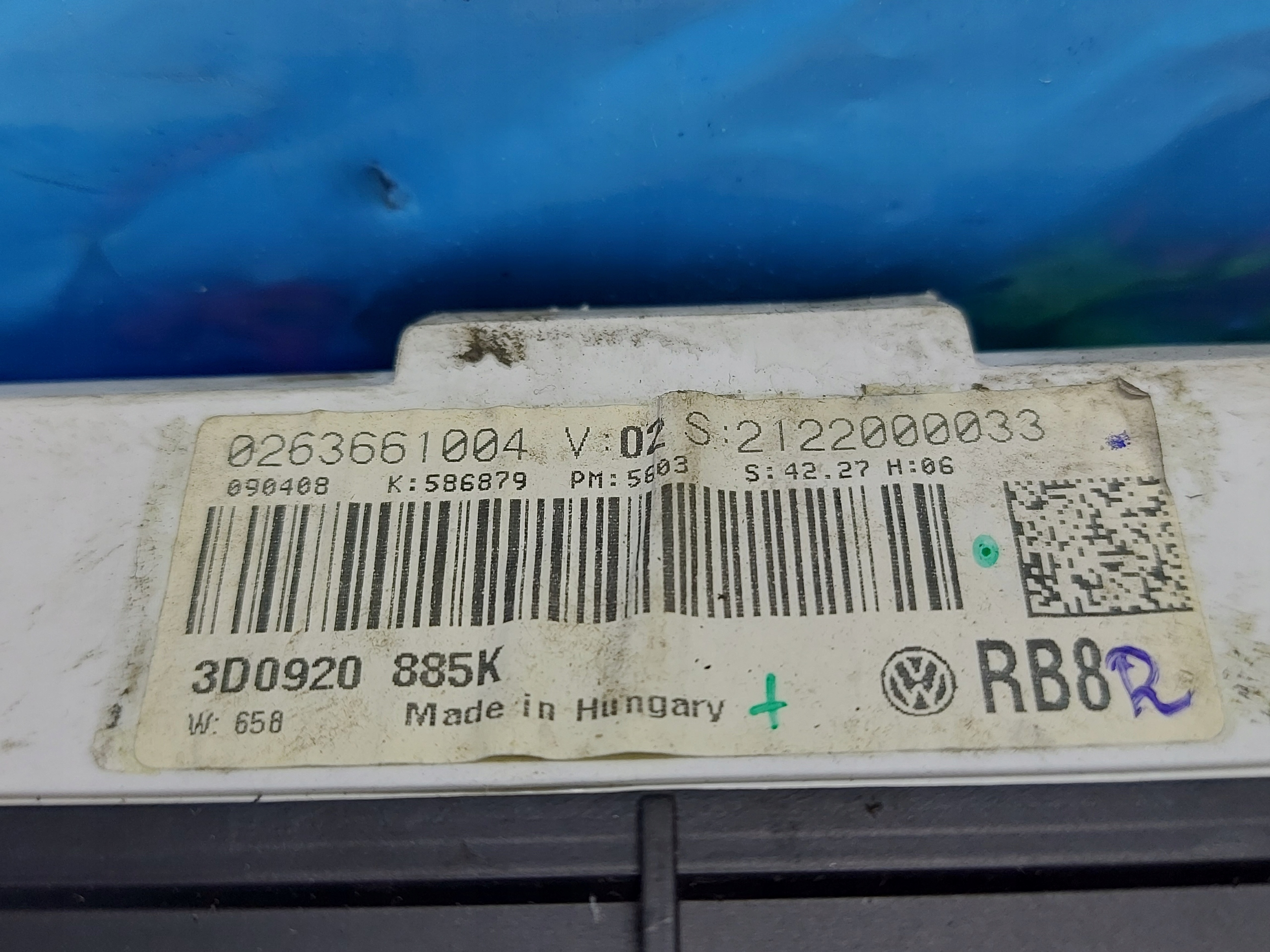 dials clock VW PHEATON 3.0 TDI 3D0920885K