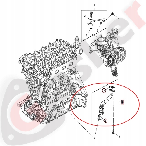 PRZEWÓD OLEJOWY/ ODPŁYW OLEJU Z TURBOSPRĘŻARKI 55587854, OPEL 1.4 A14NET Numer katalogowy części 55587854, 55569839