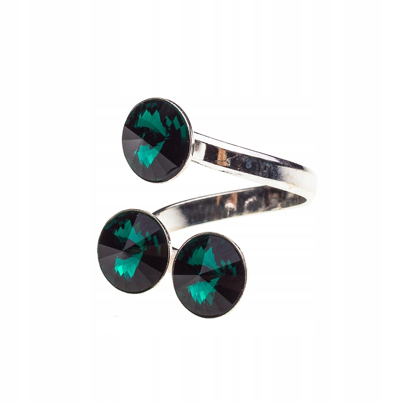 

Pierścionek srebrny z kr. Swarovski Rivoli 3x8 Eme