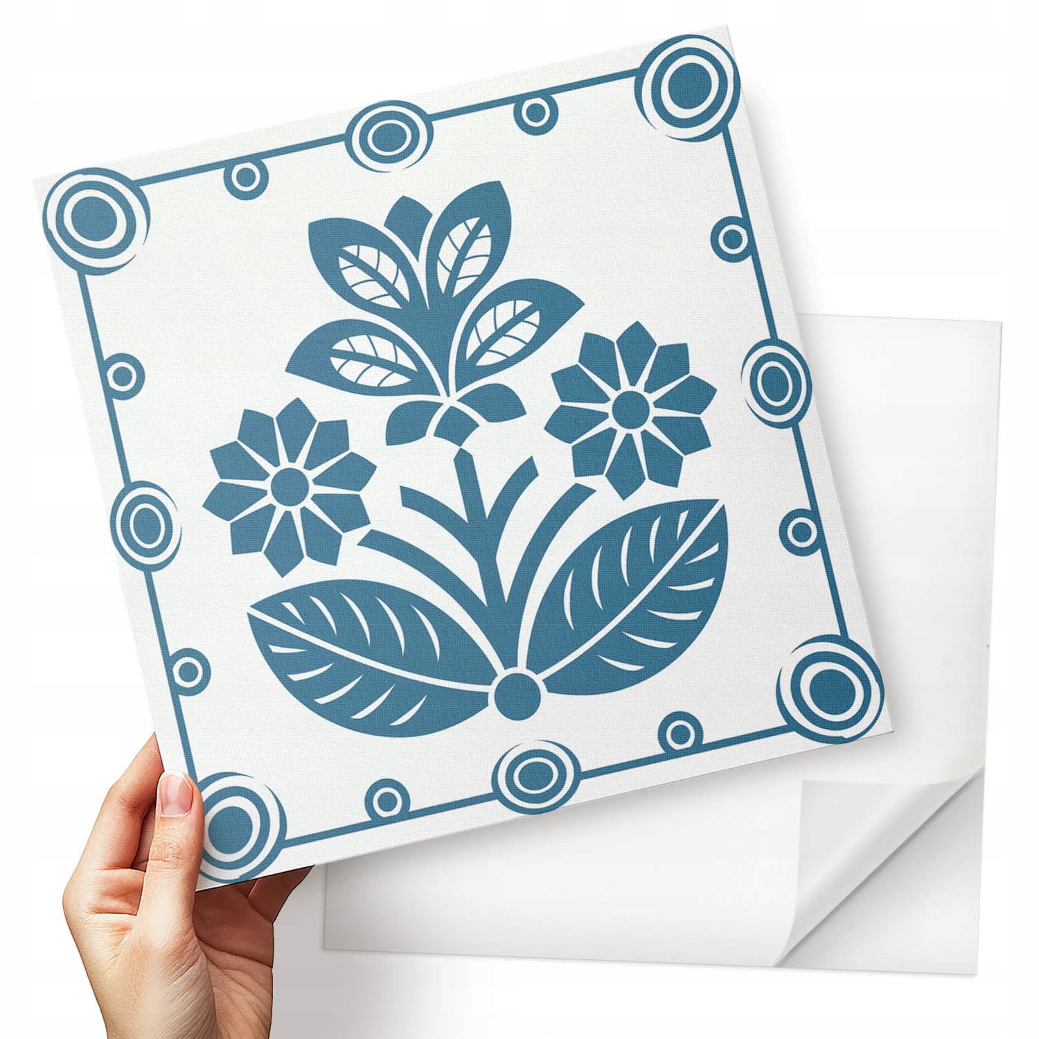 Vinylové samolepící dlaždice Floristický dekorativní vzor 9x30x30 cm