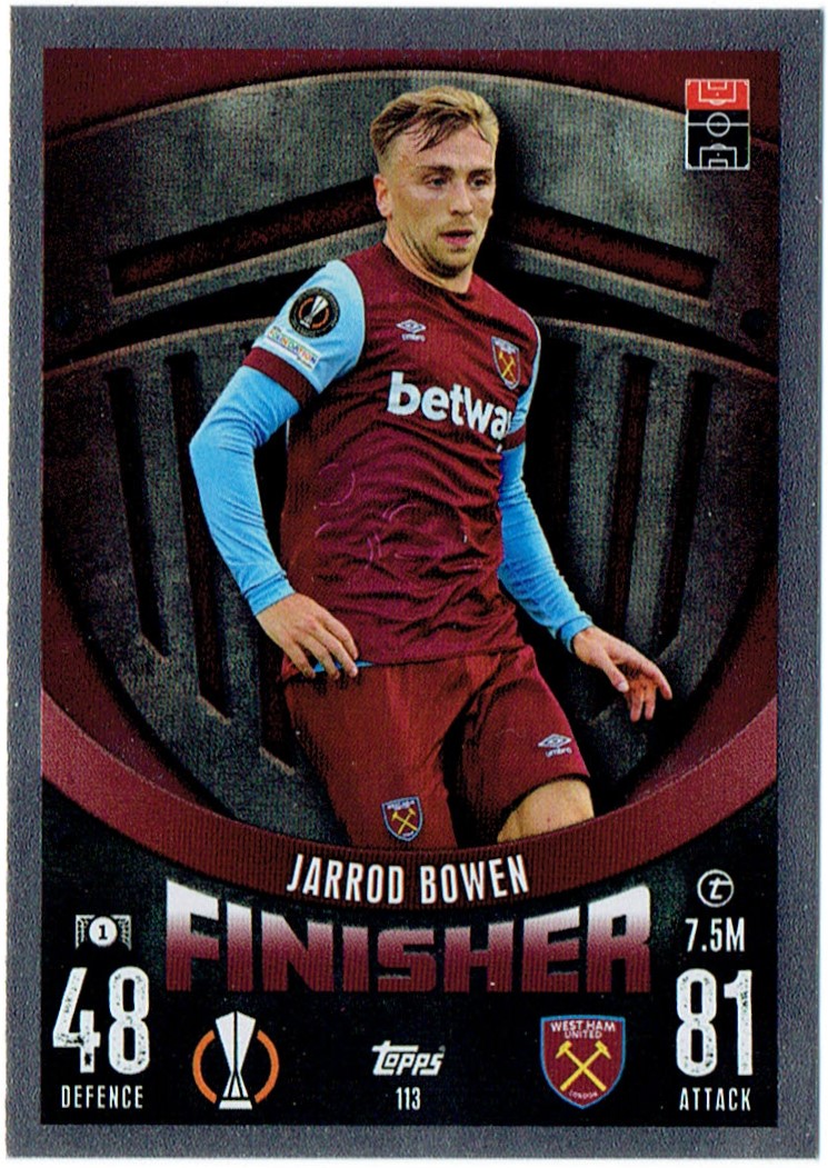 Topps Match Attax 2023-2024 Finisher 113 Jarrod Bowen West Ham