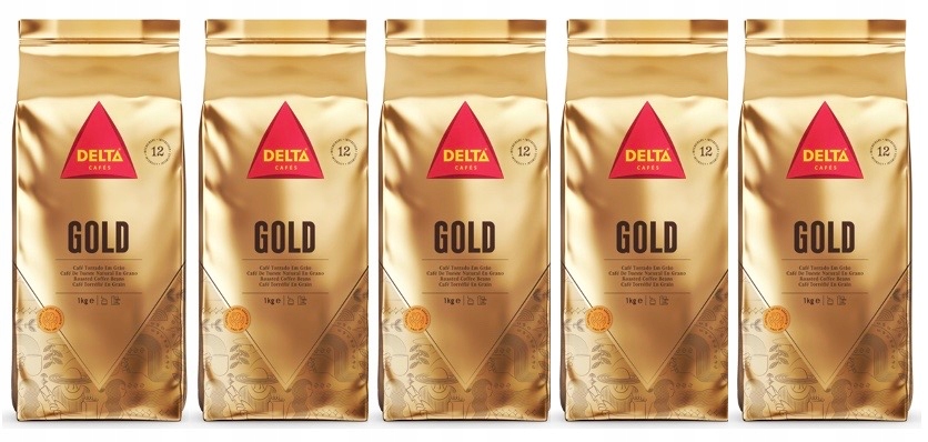 Levně 5 x Káva zrnková káva Gold 1 kg Delta