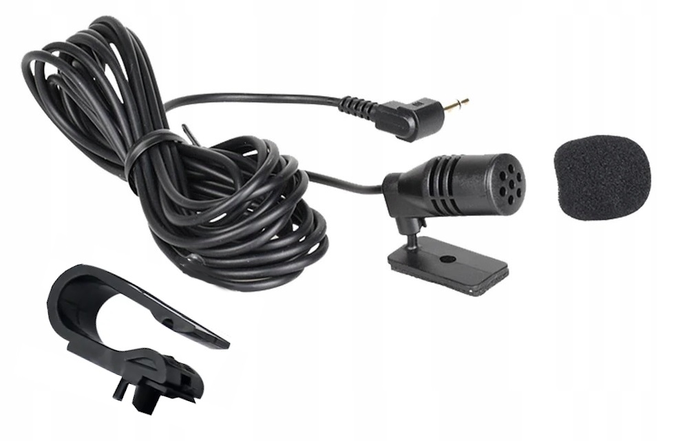 MIKROFON SAMOCHODOWY DO RADIA Z KLIPSEM 2,5 METRA JACK 3,5MM Kod producenta 01
