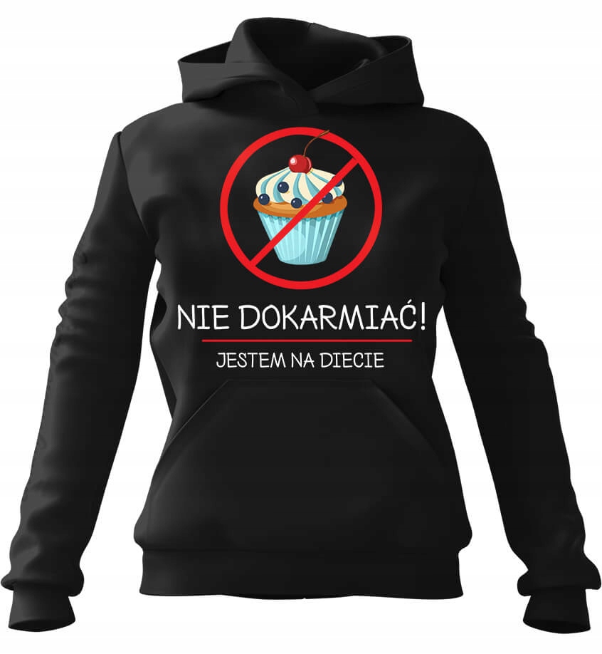 s kapucí mikina s Mikina I'm on a Diet, černá, Xs