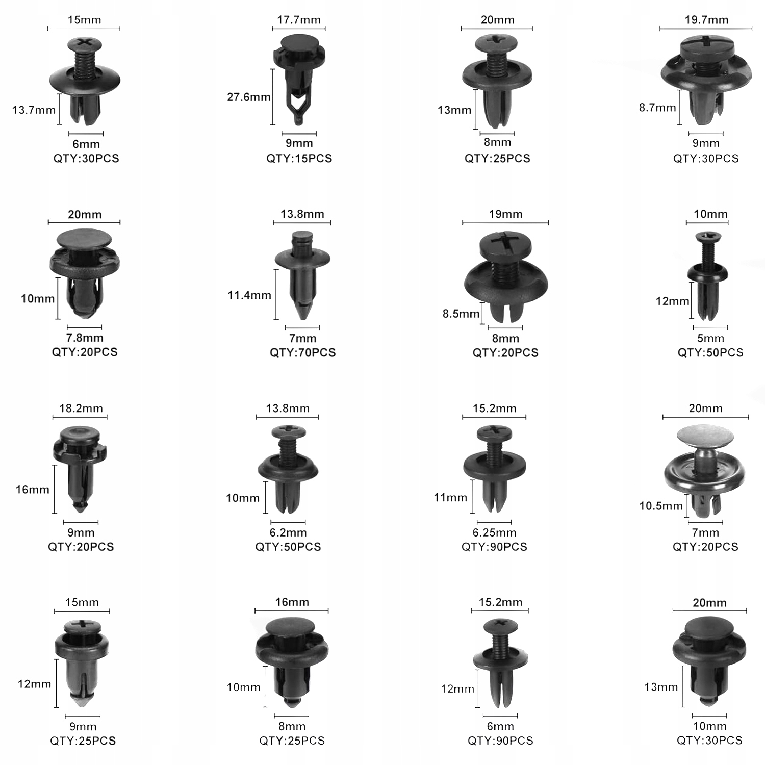 SPINKI KLIPSY KOŁKI SAMOCHODOWE DO TAPICERKI 620 Marka Falon-Tech