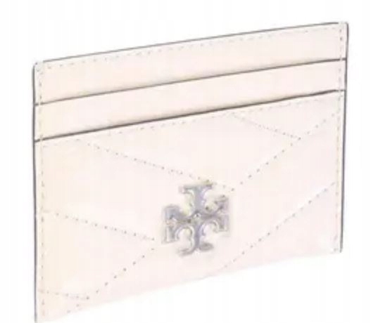 Tory Burch pouzdro na kožené karty Kira New Cream krémové 75455 10,5 x 7 cm