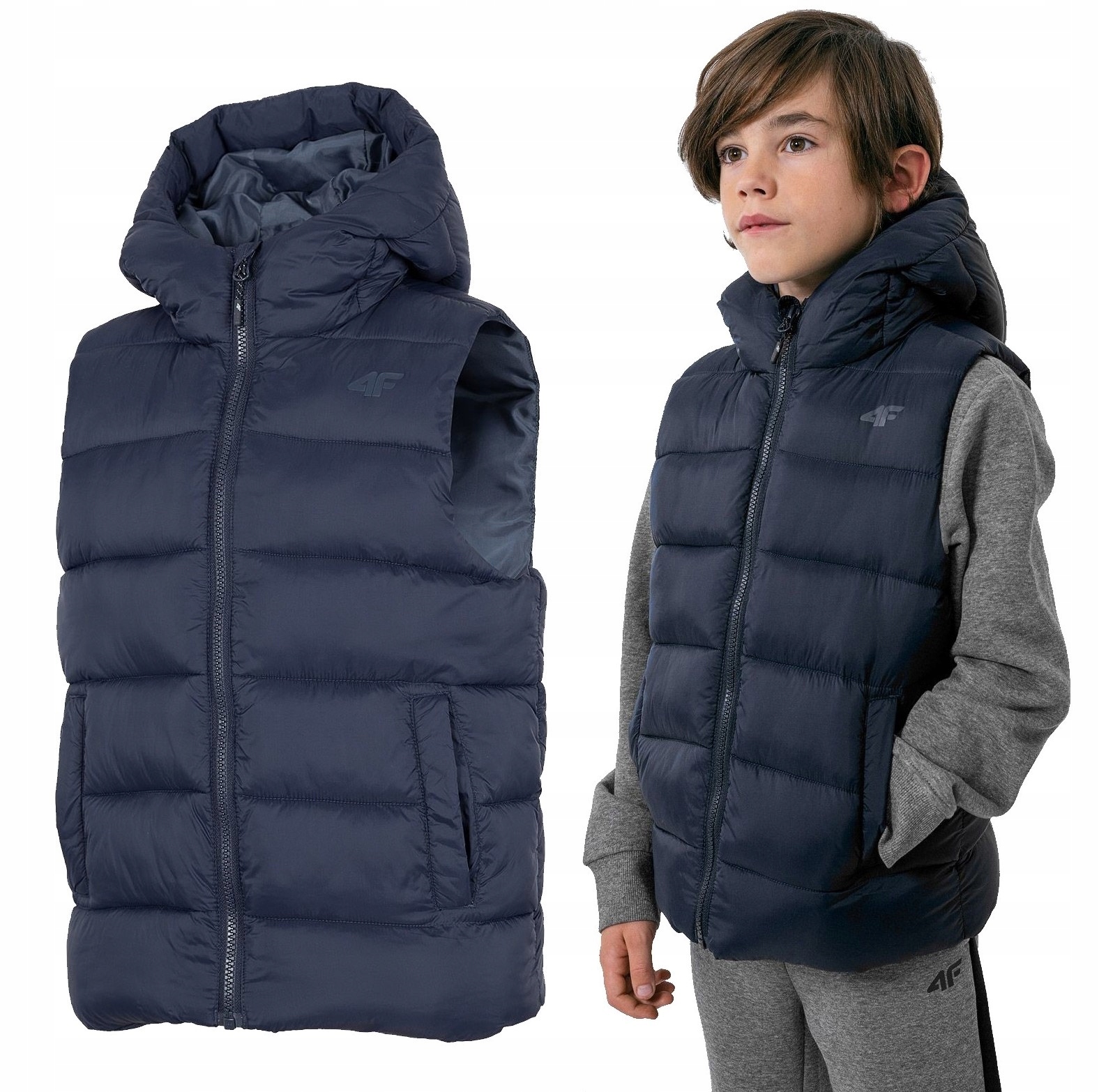 

4F Puchowy Dziecięcy Bezrękawnik Z22 JKUMP002 152